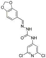 N1-(2,6-DICHLORO-4-PYRIDYL)-2-(1,3-BENZODIOXOL-5-YLMETHYLIDENE)HYDRAZINE-1-CARBOXAMIDE Struktur