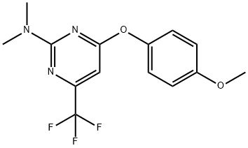 4-(4-METHOXYPHENOXY)-N,N-DIMETHYL-6-(TRIFLUOROMETHYL)-2-PYRIMIDINAMINE Struktur