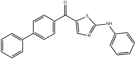 (2-ANILINO-1,3-THIAZOL-5-YL)([1,1'-BIPHENYL]-4-YL)METHANONE Struktur