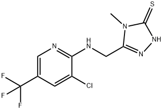 5-(([3-CHLORO-5-(TRIFLUOROMETHYL)-2-PYRIDINYL]AMINO)METHYL)-4-METHYL-4H-1,2,4-TRIAZOL-3-YLHYDROSULFIDE Struktur