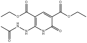 DIETHYL 6-(2-ACETYLHYDRAZINO)-2-OXO-1,2-DIHYDRO-3,5-PYRIDINEDICARBOXYLATE Struktur