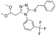 2-(5-(BENZYLSULFANYL)-4-[3-(TRIFLUOROMETHYL)PHENYL]-4H-1,2,4-TRIAZOL-3-YL)-1-METHOXYETHYL METHYL ETHER Struktur