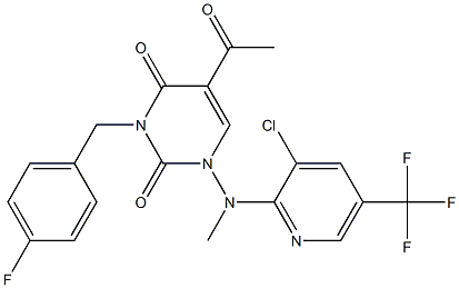 5-ACETYL-1-[[3-CHLORO-5-(TRIFLUOROMETHYL)-2-PYRIDINYL](METHYL)AMINO]-3-(4-FLUOROBENZYL)-2,4(1H,3H)-PYRIMIDINEDIONE Struktur