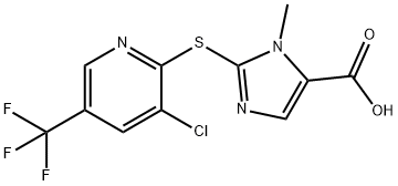 2-([3-CHLORO-5-(TRIFLUOROMETHYL)-2-PYRIDINYL]SULFANYL)-1-METHYL-1H-IMIDAZOLE-5-CARBOXYLIC ACID Struktur