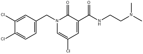 5-CHLORO-1-(3,4-DICHLOROBENZYL)-N-[2-(DIMETHYLAMINO)ETHYL]-2-OXO-1,2-DIHYDRO-3-PYRIDINECARBOXAMIDE Struktur