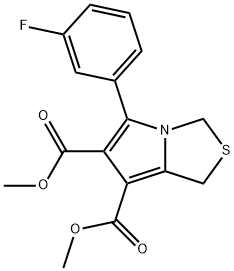 DIMETHYL 5-(3-FLUOROPHENYL)-1H-PYRROLO[1,2-C][1,3]THIAZOLE-6,7-DICARBOXYLATE Struktur