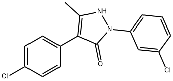 2-(3-CHLOROPHENYL)-4-(4-CHLOROPHENYL)-5-METHYL-1,2-DIHYDRO-3H-PYRAZOL-3-ONE Struktur