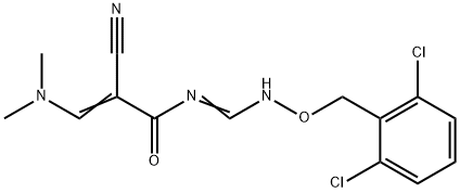 2-CYANO-N-(([(2,6-DICHLOROBENZYL)OXY]AMINO)METHYLENE)-3-(DIMETHYLAMINO)ACRYLAMIDE Struktur