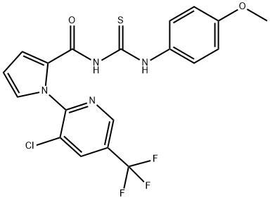 N-((1-[3-CHLORO-5-(TRIFLUOROMETHYL)-2-PYRIDINYL]-1H-PYRROL-2-YL)CARBONYL)-N'-(4-METHOXYPHENYL)THIOUREA Struktur