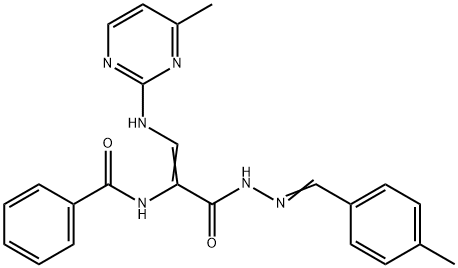 N-(1-((2-[(4-METHYLPHENYL)METHYLENE]HYDRAZINO)CARBONYL)-2-[(4-METHYL-2-PYRIMIDINYL)AMINO]VINYL)BENZENECARBOXAMIDE Struktur