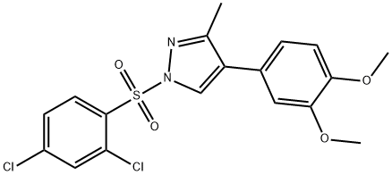 1-[(2,4-DICHLOROPHENYL)SULFONYL]-4-(3,4-DIMETHOXYPHENYL)-3-METHYL-1H-PYRAZOLE Struktur