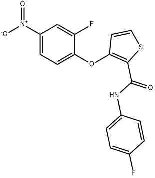 3-(2-FLUORO-4-NITROPHENOXY)-N-(4-FLUOROPHENYL)-2-THIOPHENECARBOXAMIDE Struktur