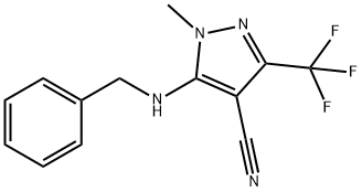 5-(BENZYLAMINO)-1-METHYL-3-(TRIFLUOROMETHYL)-1H-PYRAZOLE-4-CARBONITRILE Struktur