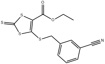 ETHYL 5-[(3-CYANOBENZYL)SULFANYL]-2-THIOXO-1,3-DITHIOLE-4-CARBOXYLATE Struktur