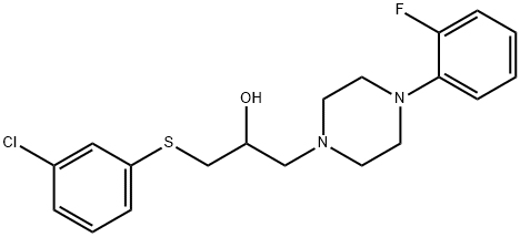 1-[(3-CHLOROPHENYL)SULFANYL]-3-[4-(2-FLUOROPHENYL)PIPERAZINO]-2-PROPANOL Struktur