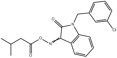 1-(3-CHLOROBENZYL)-3-([(3-METHYLBUTANOYL)OXY]IMINO)-1,3-DIHYDRO-2H-INDOL-2-ONE Struktur