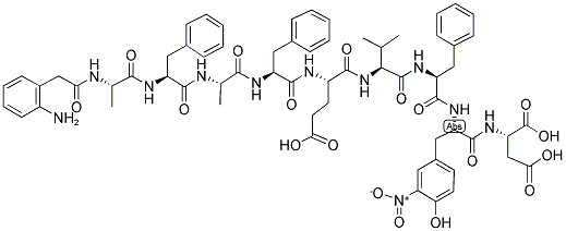 ABZ-ALA-PHE-ALA-PHE-GLU-VAL-PHE-TYR(NO2)-ASP Struktur