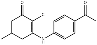 3-((4-ACETYLPHENYL)AMINO)-2-CHLORO-5-METHYLCYCLOHEX-2-EN-1-ONE Struktur