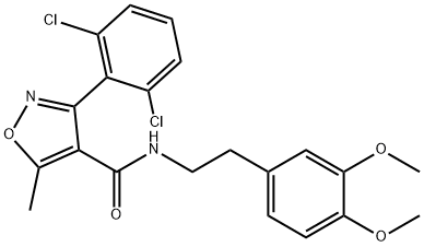 (3-(2,6-DICHLOROPHENYL)-5-METHYLISOXAZOL-4-YL)-N-(2-(3,4-DIMETHOXYPHENYL)ETHYL)FORMAMIDE Struktur