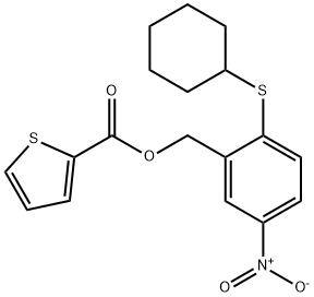 2-(CYCLOHEXYLSULFANYL)-5-NITROBENZYL 2-THIOPHENECARBOXYLATE Struktur