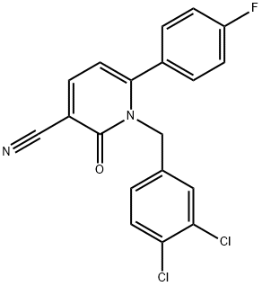 1-(3,4-DICHLOROBENZYL)-6-(4-FLUOROPHENYL)-2-OXO-1,2-DIHYDRO-3-PYRIDINECARBONITRILE Struktur