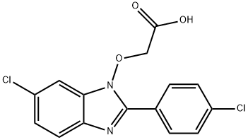 2-([6-CHLORO-2-(4-CHLOROPHENYL)-1H-1,3-BENZIMIDAZOL-1-YL]OXY)ACETIC ACID Struktur