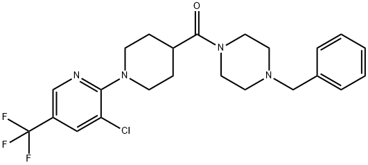 (4-BENZYLPIPERAZINO)(1-[3-CHLORO-5-(TRIFLUOROMETHYL)-2-PYRIDINYL]-4-PIPERIDINYL)METHANONE Struktur