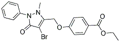 ETHYL 4-((4-BROMO-2-METHYL-5-OXO-1-PHENYL-3-PYRAZOLIN-3-YL)METHOXY)BENZOATE Struktur