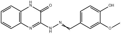 4-HYDROXY-3-METHOXYBENZENECARBALDEHYDE N-(3-OXO-3,4-DIHYDRO-2-QUINOXALINYL)HYDRAZONE Struktur