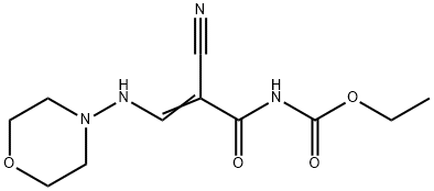 ETHYL N-[2-CYANO-3-(MORPHOLINOAMINO)ACRYLOYL]CARBAMATE Struktur