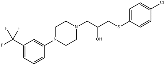 1-[(4-CHLOROPHENYL)SULFANYL]-3-(4-[3-(TRIFLUOROMETHYL)PHENYL]PIPERAZINO)-2-PROPANOL Struktur