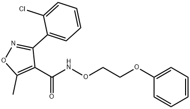 3-(2-CHLOROPHENYL)-5-METHYL-N-(2-PHENOXYETHOXY)-4-ISOXAZOLECARBOXAMIDE Struktur