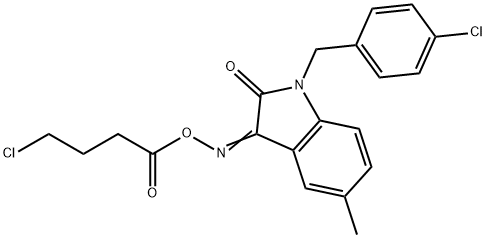 1-(4-CHLOROBENZYL)-3-([(4-CHLOROBUTANOYL)OXY]IMINO)-5-METHYL-1,3-DIHYDRO-2H-INDOL-2-ONE Struktur