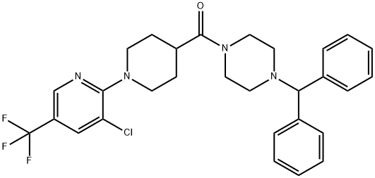 (4-BENZHYDRYLPIPERAZINO)(1-[3-CHLORO-5-(TRIFLUOROMETHYL)-2-PYRIDINYL]-4-PIPERIDINYL)METHANONE Struktur