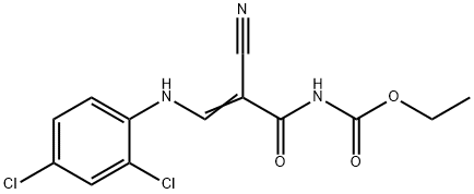 ETHYL N-[2-CYANO-3-(2,4-DICHLOROANILINO)ACRYLOYL]CARBAMATE Struktur