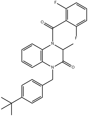 1-[4-(TERT-BUTYL)BENZYL]-4-(2,6-DIFLUOROBENZOYL)-3-METHYL-3,4-DIHYDRO-2(1H)-QUINOXALINONE Struktur