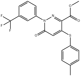 METHYL 4-[(4-METHYLPHENYL)SULFANYL]-6-OXO-1-[3-(TRIFLUOROMETHYL)PHENYL]-1,6-DIHYDRO-3-PYRIDAZINECARBOXYLATE Struktur