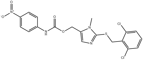 (2-[(2,6-DICHLOROBENZYL)SULFANYL]-1-METHYL-1H-IMIDAZOL-5-YL)METHYL N-(4-NITROPHENYL)CARBAMATE Struktur