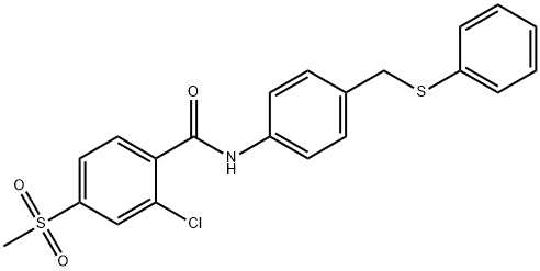 2-CHLORO-4-(METHYLSULFONYL)-N-(4-[(PHENYLSULFANYL)METHYL]PHENYL)BENZENECARBOXAMIDE Struktur