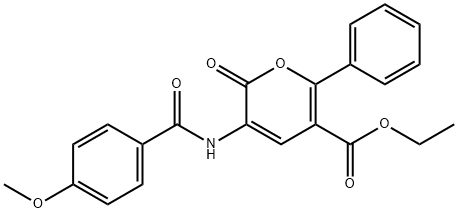 ETHYL 3-[(4-METHOXYBENZOYL)AMINO]-2-OXO-6-PHENYL-2H-PYRAN-5-CARBOXYLATE Struktur