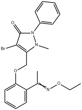 3-((2-(2-AZA-2-ETHOXY-1-METHYLVINYL)PHENOXY)METHYL)-4-BROMO-2-METHYL-1-PHENYL-3-PYRAZOLIN-5-ONE|