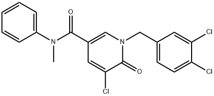 5-CHLORO-1-(3,4-DICHLOROBENZYL)-N-METHYL-6-OXO-N-PHENYL-1,6-DIHYDRO-3-PYRIDINECARBOXAMIDE Struktur