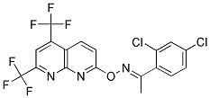 1-(2,4-DICHLOROPHENYL)-1-ETHANONE O-[5,7-BIS(TRIFLUOROMETHYL)[1,8]NAPHTHYRIDIN-2-YL]OXIME Struktur