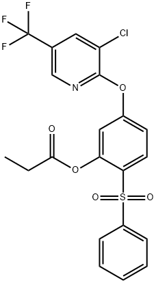 5-([3-CHLORO-5-(TRIFLUOROMETHYL)-2-PYRIDINYL]OXY)-2-(PHENYLSULFONYL)PHENYL PROPIONATE Struktur