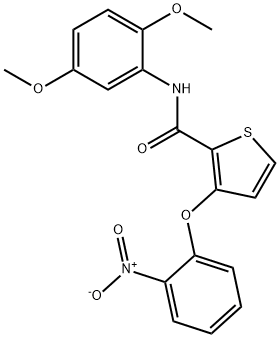 N-(2,5-DIMETHOXYPHENYL)-3-(2-NITROPHENOXY)-2-THIOPHENECARBOXAMIDE Struktur