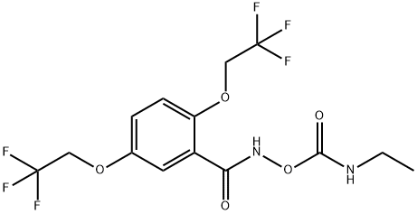 N-([(ETHYLAMINO)CARBONYL]OXY)-2,5-BIS(2,2,2-TRIFLUOROETHOXY)BENZENECARBOXAMIDE Struktur