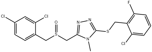 (5-[(2-CHLORO-6-FLUOROBENZYL)SULFANYL]-4-METHYL-4H-1,2,4-TRIAZOL-3-YL)METHYL 2,4-DICHLOROBENZYL SULFOXIDE Struktur