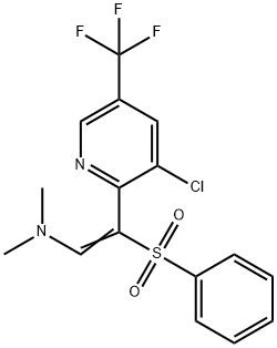 2-[3-CHLORO-5-(TRIFLUOROMETHYL)-2-PYRIDINYL]-N,N-DIMETHYL-2-(PHENYLSULFONYL)-1-ETHYLENAMINE Struktur