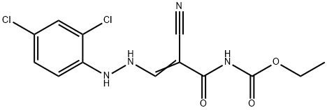 ETHYL N-(2-CYANO-3-[2-(2,4-DICHLOROPHENYL)HYDRAZINO]ACRYLOYL)CARBAMATE Struktur