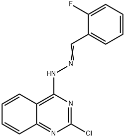 2-FLUOROBENZENECARBALDEHYDE N-(2-CHLORO-4-QUINAZOLINYL)HYDRAZONE Struktur